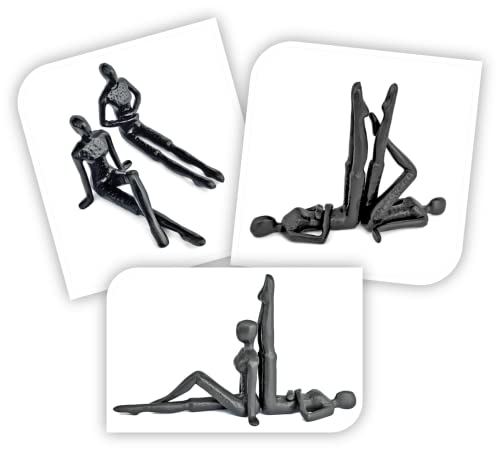 Ambipolar Yoga-Style Black Decorative Bookends, Cast Iron Book Stand to Hold Books Heavy Duty, Book Stoppers for Home Decor, Office Desk, Living Room Decor - Image 5