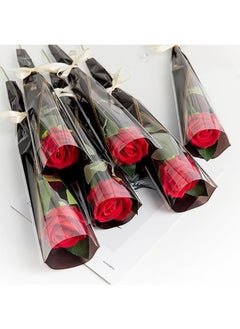 Apustim 50Pcs Single Rose Flower Set Plus A Plate Of 22m Ribbon Set，Flower Packaging Bag，Single Flower Packaging Bag，Suitable For Wedding，Birthday，Florist Supplies Mother's Day （Black）  - Image 3