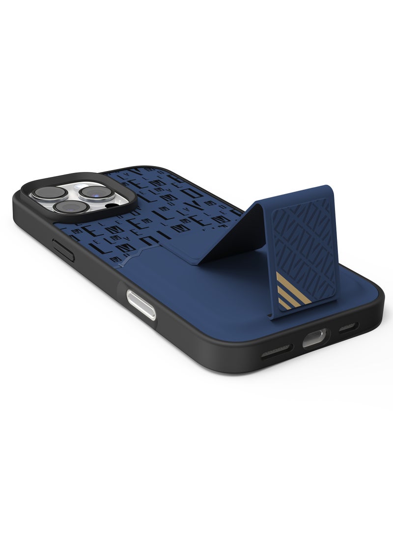 LEVELO iPhone 16 Pro Max Morphix Case With Built-in Grip and Card Holder / Impact Resistant Back Cover / Raised Camera Edge / Slim Cover - Blue  - Image 5