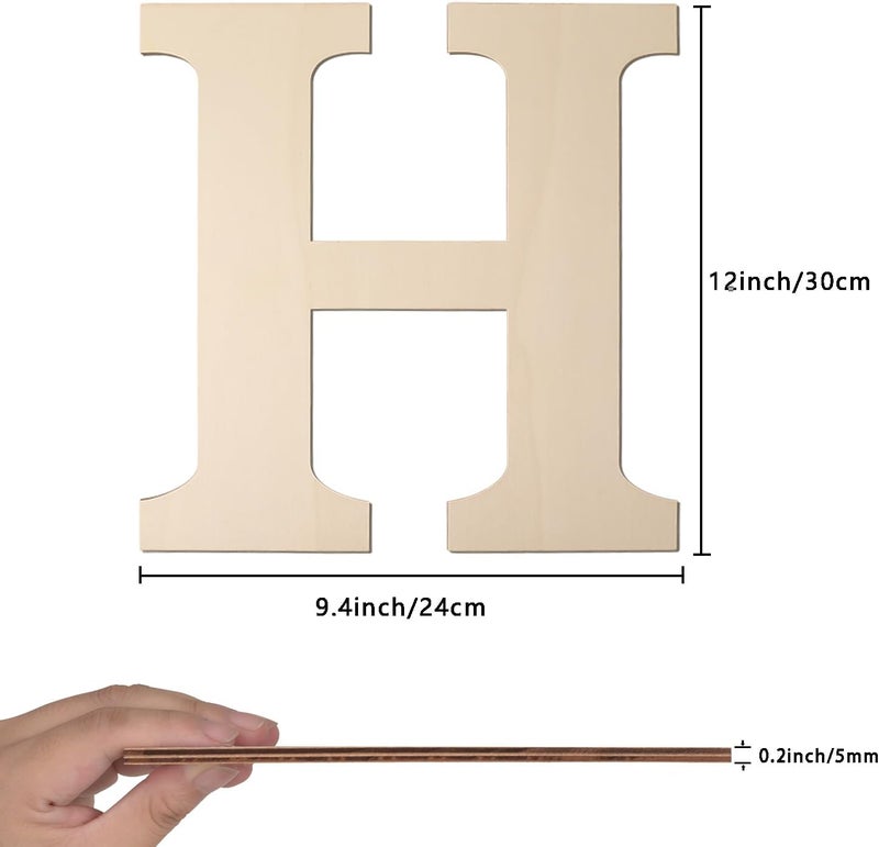Focal20 Large Wooden Greek Letters 12 Inch Unfinished Greek Wooden Letters Η ETA Wood Alphabet Letters for Wall Decor DIY Crafts Sorority Fraternity Party Decoration Birthday Gift Nursery Home Wall Art - Image 2