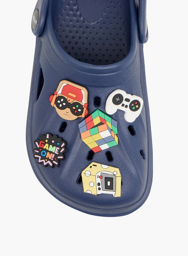 Aqua Boys Jibbitz Accent Clogs with Backstrap