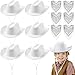 Unittype 12 Pcs Kids Cowboy Hat Set Western Cowgirl Hat and Polyester Bandanas for Boys Girls Cosplay Costume Party FavorsWhiteClassic - Image 2