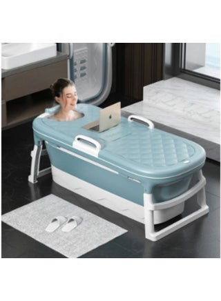 حوض استحمام متنقل مع غطاء ابيض/ازرق مع مخدة اسفنج - pzsku/ZC87C9DFD19FC36556F88Z/45/1746503154/c6b24524-f040-4d5b-a980-16b683ebeb42