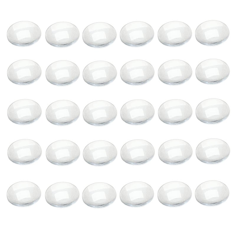 Glass Cabochons Dome Tiles 30PCS 20mm Thickness 58mm Clear Round Flat Back Dome Cabochons Set for DIY Craft Photo Charms Cameo Pendants Rings Necklace and Jewelry Making
