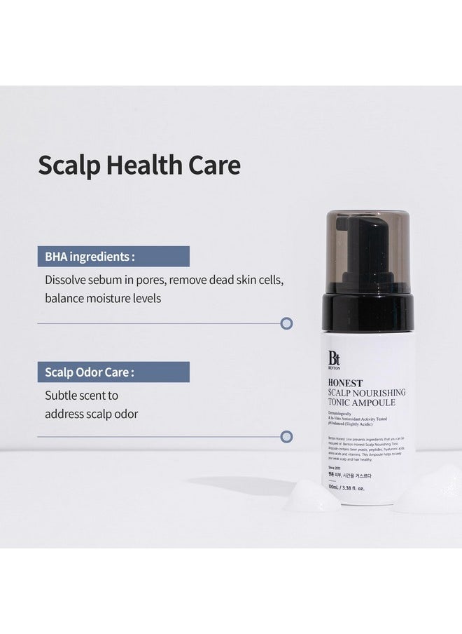 بينتون أمبولة BENTON Honest Scalp Nourishing Tonic - مصل مغذي لفروة الرأس متوازن الحموضة وخالي من الكحول مع الببتيد و17 حمضًا أمينيًا - لتكثيف الشعر وتقوية جذور الشعر، 3.38 أونصة سائلة.  - Image 4