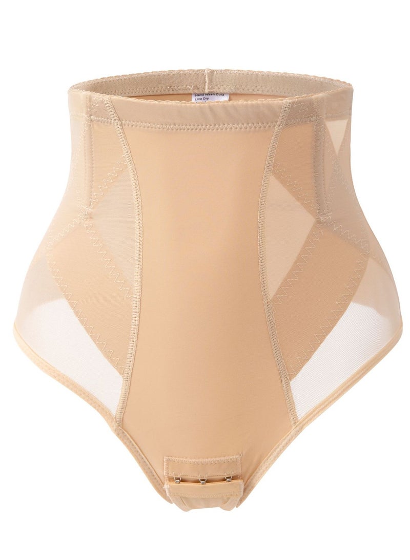 Loquat Womens Body Shaper Tummy Control Underwear T-Word Briefs Solid Color Slim High Waist Shapewear Hip Lift Underpants Beige  - Image 1