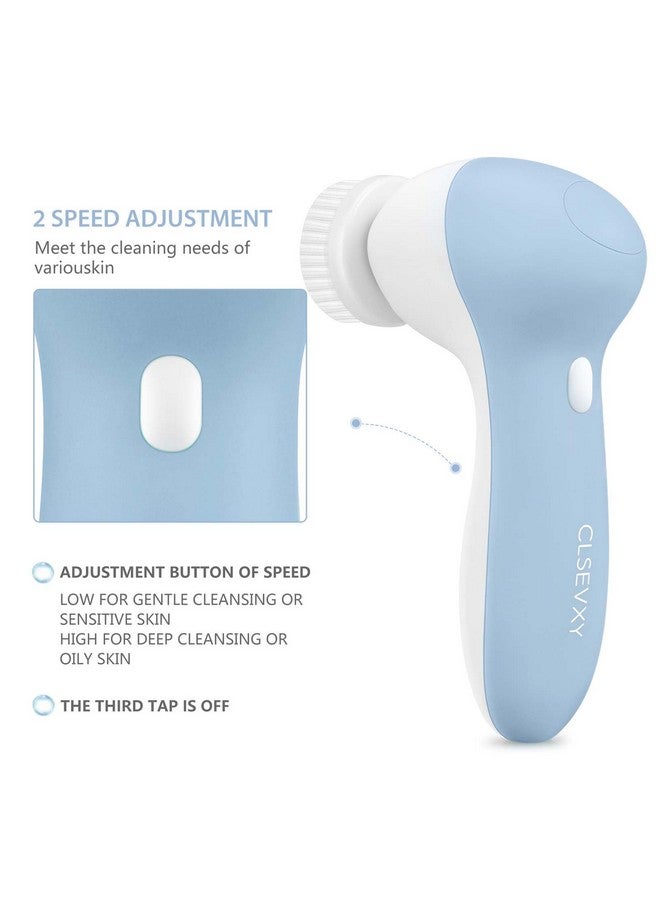 CLSEVXY Rechargeable Facial Cleansing Spin Brush Set with 7 Exfoliating Brush Heads - Complete Face Spa System by CLSEVXY - Advanced Microdermabrasion for Gentle Exfoliation and Deep Scrubbing  - Image 4