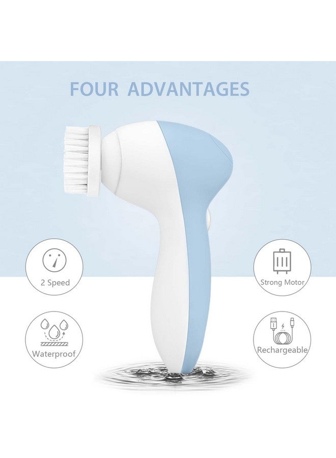 CLSEVXY Rechargeable Facial Cleansing Spin Brush Set with 7 Exfoliating Brush Heads - Complete Face Spa System by CLSEVXY - Advanced Microdermabrasion for Gentle Exfoliation and Deep Scrubbing  - Image 3