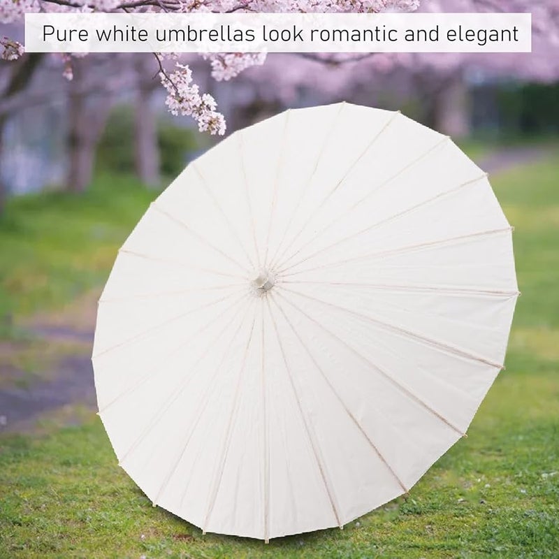 مظلة ورق زيتي يدوية الصنع 3 قطع بيضاء فارغة زخرفية مظلة صينية يابانية نموذج Jwthee39ctw6ifug 11 - Image 3