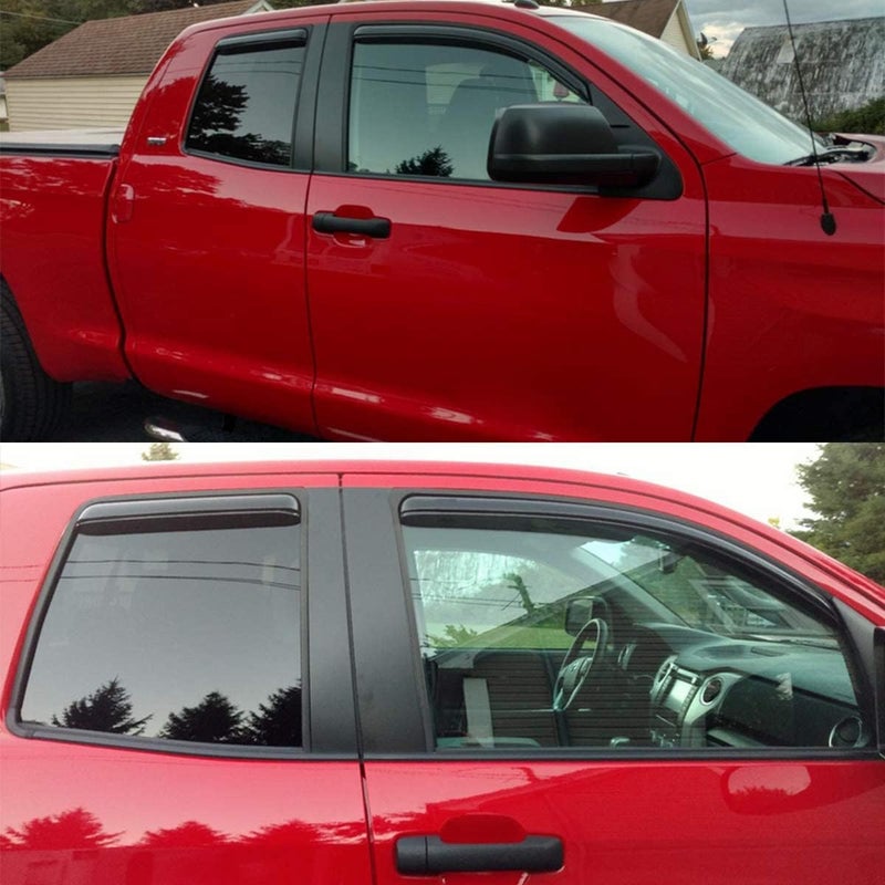 Lightronic WV194761 In-Channel Side Window Visor Deflector Rain Guard Set for 2007-2021 Toyota Tundra Double Cab - Image 4