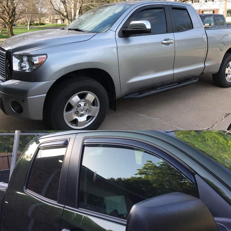 Lightronic WV194761 In-Channel Side Window Visor Deflector Rain Guard Set for 2007-2021 Toyota Tundra Double Cab - Image 5