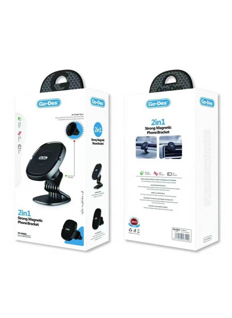 JAJEEK Car Phone Holder Magnetic Rotatable 2-in-1 Ventilation and Flat Floor Design – Universal Mount for iPhone, Android & More - Image 4