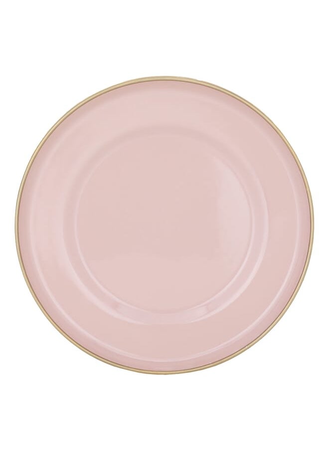 Alsaif Gallery - Light Pink Round Serving Dish With A Golden Rim 20 Cm - Image 1
