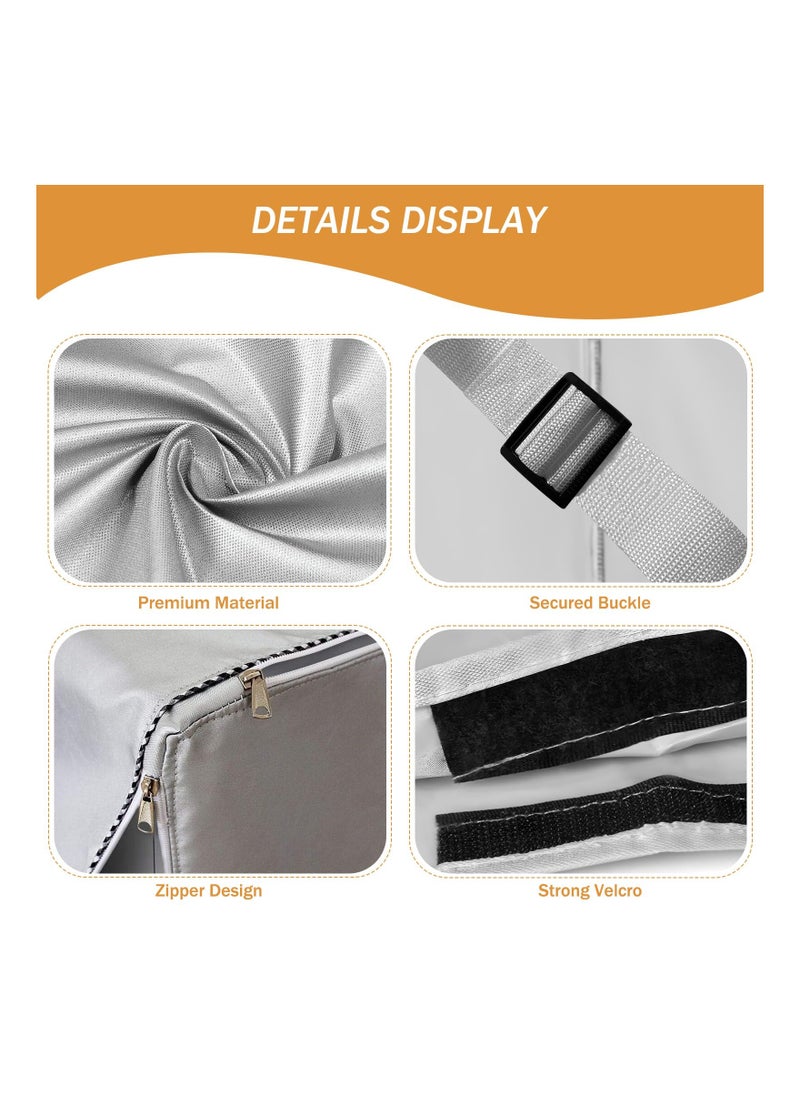 KASTWAVE - Waterproof Washer Dryer Cover, Outdoor Sun Wind Resistant Dustproof Washing Machine Protect Cover Universal Top Load & Front Load Laundry Dryer Cover With Zipper Velcro Design, Silver - Image 1