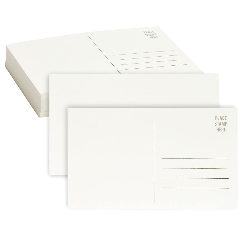 Paper Junkie بطاقات بريدية فارغة من بيبر جانكي - 50 حزمة، 4 × 6 بوصة، بيضاء - بطاقات بريدية فارغة للبريد وبطاقات ورق مائية - Image 1