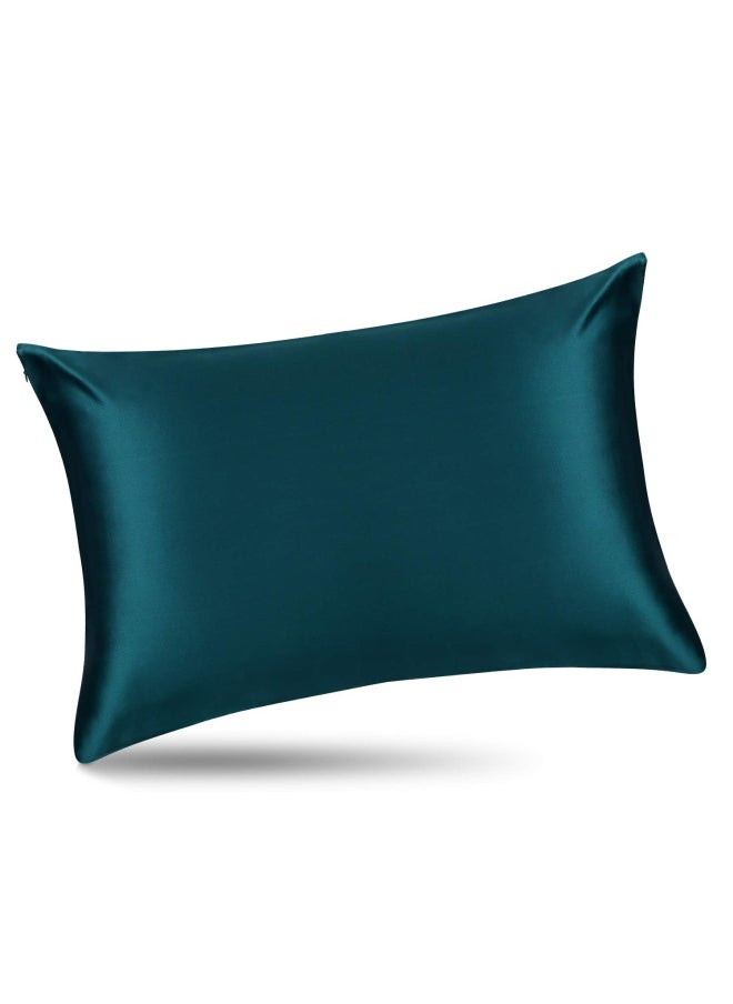 ALASKA BEAR 100 Mulberry Silk Pillowcase 50X66 Cm Both Sides Silk Hypoallergenic Pillow Case Cover For Hair And Skin Wellness With Hidden Zipper 1Pc Turquoise  - Image 2