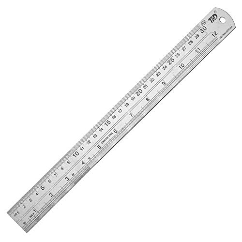 ZZTX Metal Straight Edge Ruler Set,Stainless Steel Ruler,12 Inch, Bulk 1 Pack - Image 1