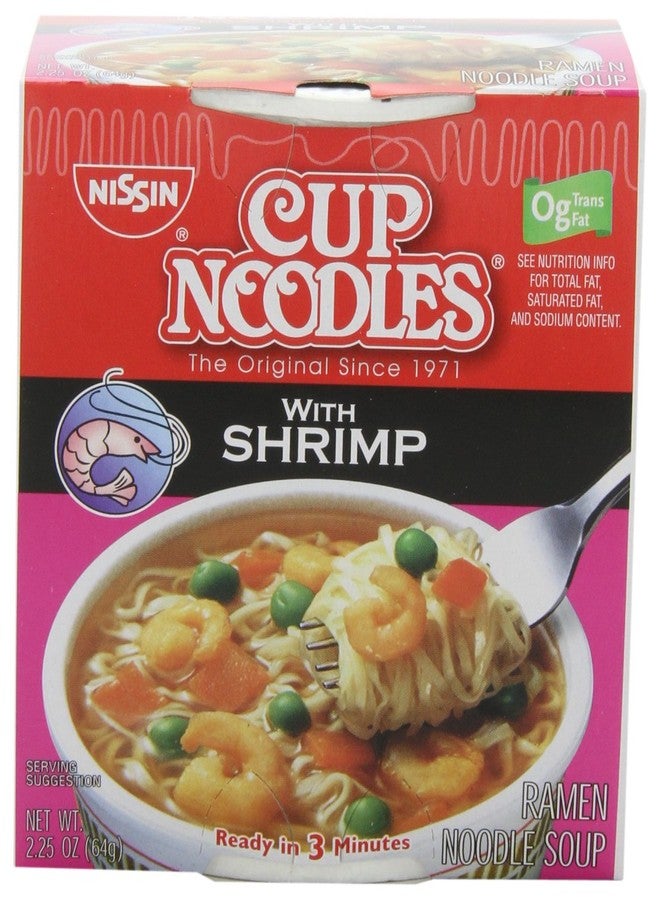 Nissin Cup O'Noodles Ramen Noodle Soup with Shrimp, 2.25-Ounce (Pack of 12) - Image 1