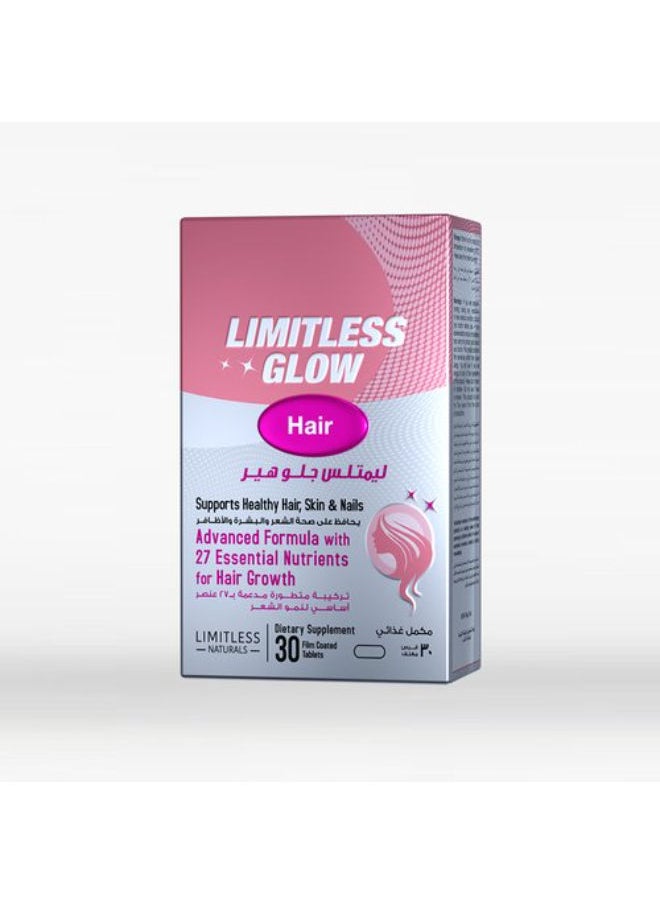 LIMITLESS 30 Tablets Glow Hair  - Image 1