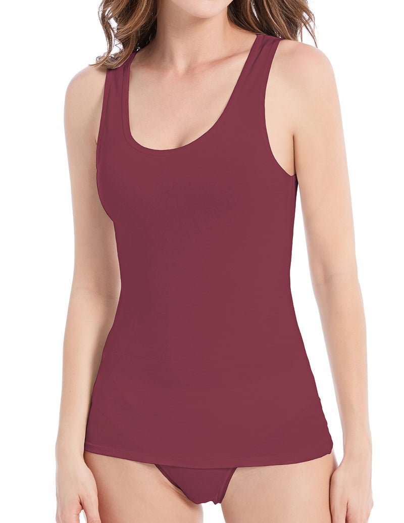 Comfneat Women's Basic Tanks Comfy Top (Color-Set-2 4-Pack, L) - Image 2
