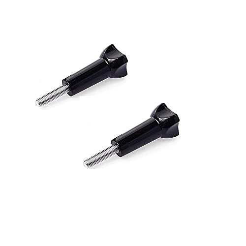 HIFFIN Long Thumbscrew with Cap Thumb Screw Stainless for Go Pro Accessories Monopod Handhold Stick Mount Compatible with All Go Pro Hero Cameras Black - Set of 2 Piece - Image 1