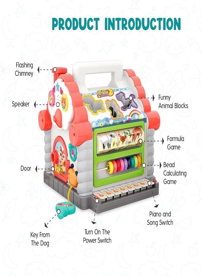 ISTOSY Colourful and Attractive Fun Cottage Musical Baby House Activity Cube for Boys and Girls Educational Toy (Multicolor) - Image 2