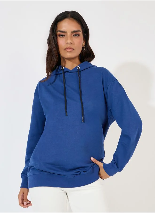 Styli Regular Fit Longline Hoodie