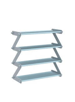 GTC GTC 4 Layer Z Type Lightweight Space Saving Shoe Organizer Rack for Home and Office (352-1 Blue, Plastic)  - Image 3