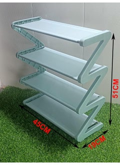 GTC GTC 4 Layer Z Type Lightweight Space Saving Shoe Organizer Rack for Home and Office (352-1 Blue, Plastic)  - Image 2
