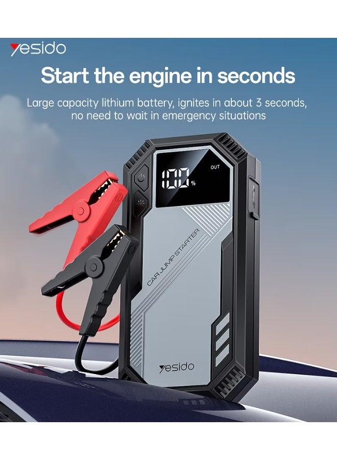 يسيدو مشعِل لبطارية السيارة VC11، بنك طاقة 6000 مللي أمبير، مشبك ذكي لبطارية 12V، محرك 3.0 لتر بنزين - Image 1
