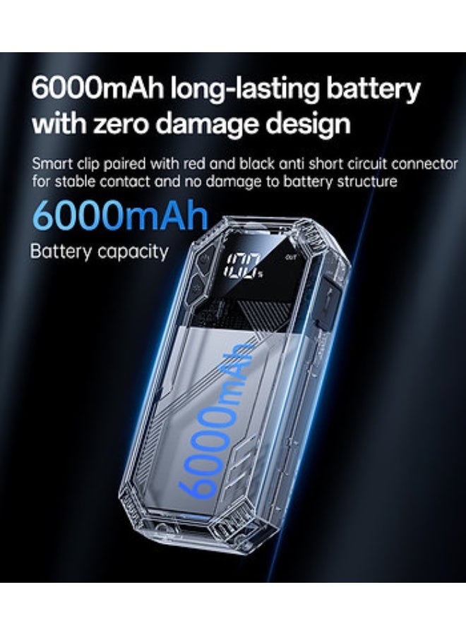 يسيدو مشعِل لبطارية السيارة VC11، بنك طاقة 6000 مللي أمبير، مشبك ذكي لبطارية 12V، محرك 3.0 لتر بنزين - Image 4