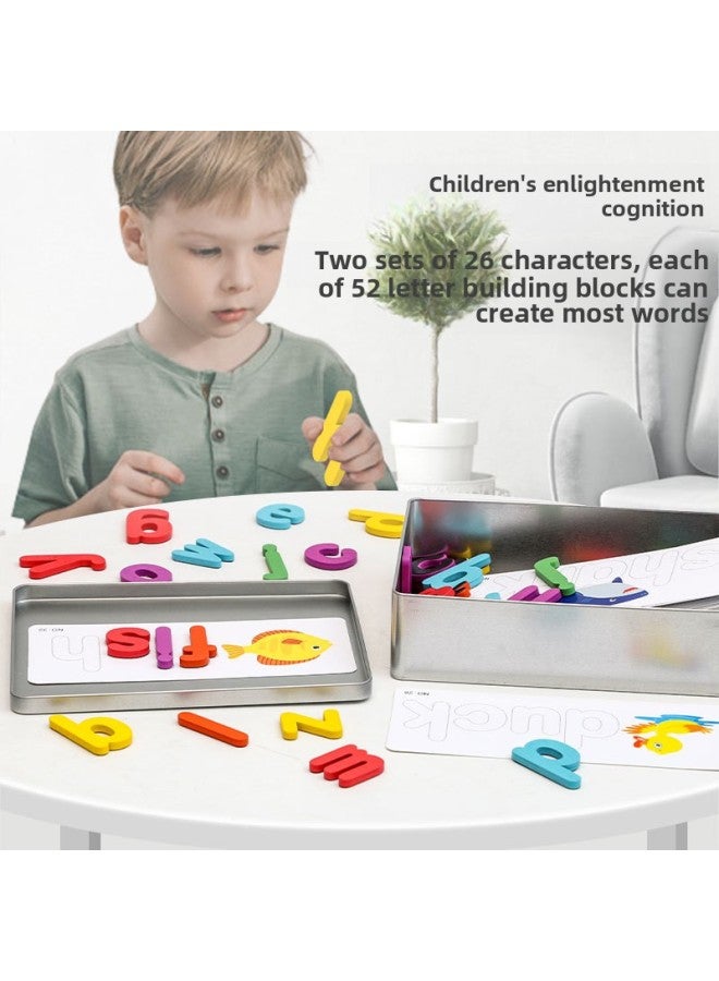 Magnetic Spelling Children's Puzzle Toys 3-6 Years Old Magnetic Building Blocks Baby Early Education Puzzle Children's Intelligence Puzzle-Color:Magnetic Spelling Word Game - Image 4