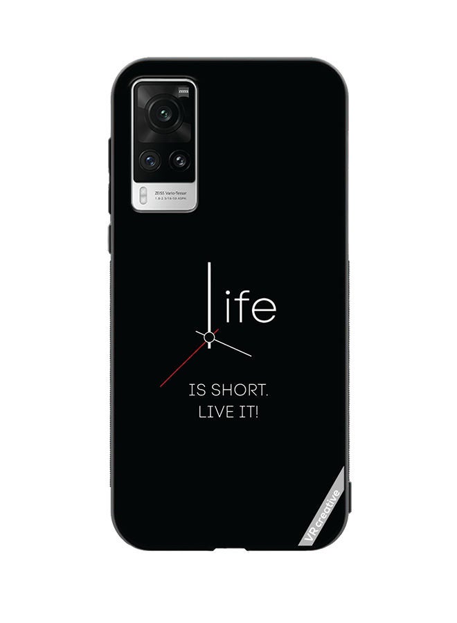 VR CREATIVE Protective Case Cover For Vivo X60 Pro Life Is Short Design Multicolour  - Image 1