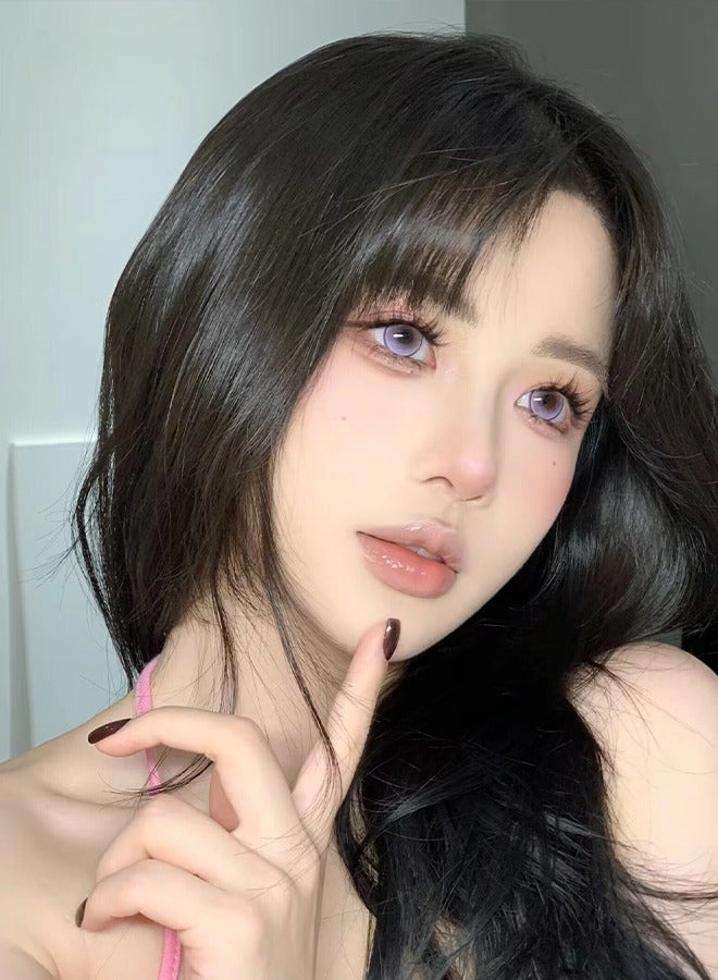 Mill Creek color contact lenses 14.2MM hydrogel lenses can be used for 12 months 1 pair of 2 purple glasses - Image 4