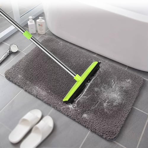 MEIBEI Pet Hair Removal Broom with Squeegee -53", Long Handle Soft Bristle Rubber Broom, Ideal for Remove Fur from Carpets, Rugs, Hardwood and Linoleum - Image 4