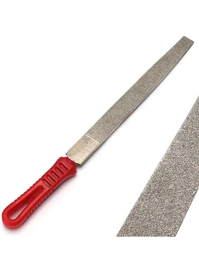 IAF 10" Diamond Flat File Hand Tools Needle Board File Filling Tool for Grinding on Glass, Stone, Ceramic, Marble, Rock, Bone, 120 Grit - Image 1