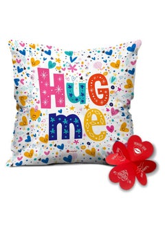 Indigifts Printed Cushion Cover with Filler | Hug Me | Polysatin | 12x12 Inches | Comfortable White Cushions | Romantic Soft Decorative Pillows Cushions | Unique Quirky Gifts - pzsku/ZC87D4DBE6BCD5BA9B195Z/45/_/1736426584/b67f3d86-1d12-493d-a648-7347c3fb5367