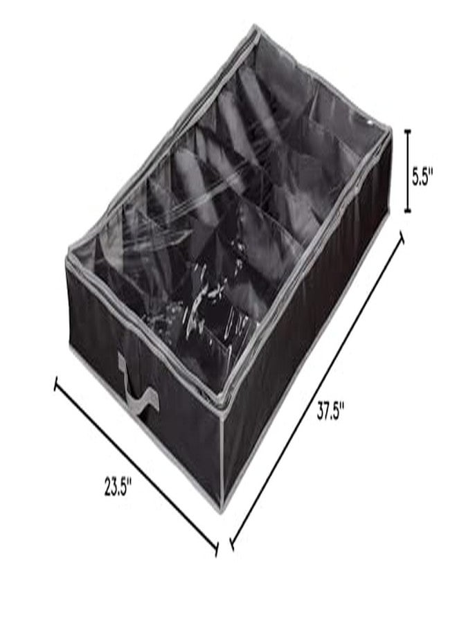 Richards Homewares Black/Grey Gearbox 16 Cell Shoe Organizer, 37.5"x23.5"x5.5" - Image 5