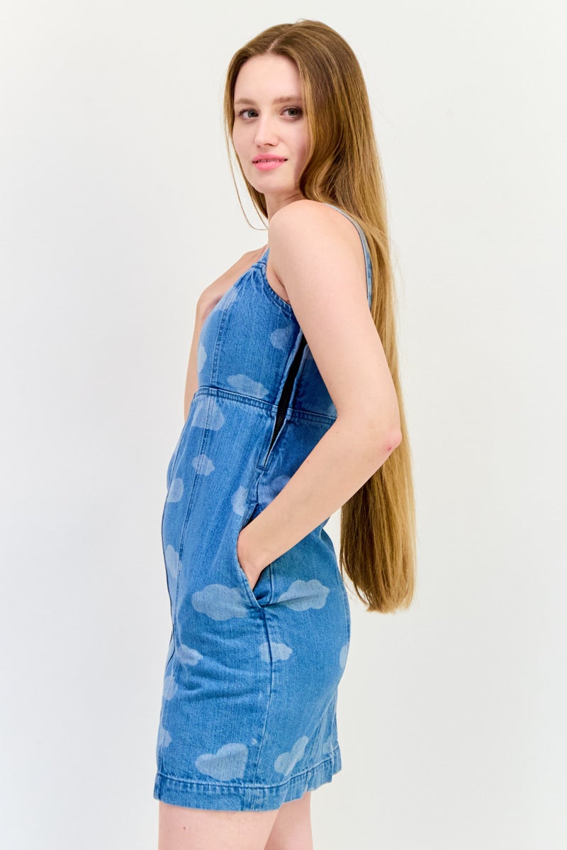 ONLY Women Washed Denim Midi Dress, Blue - Image 3