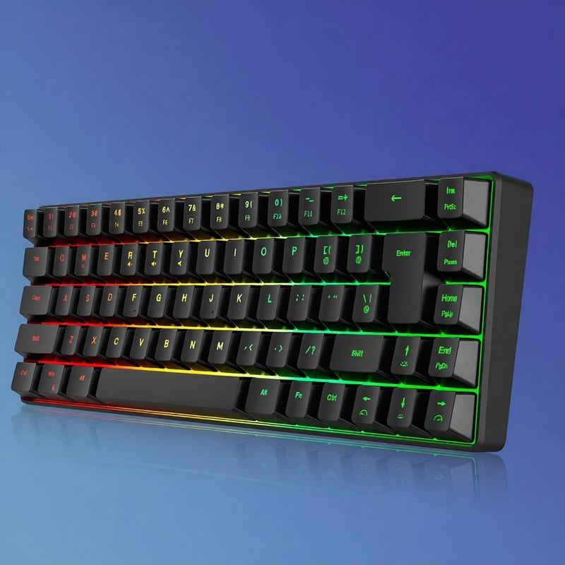 HXSJ V200 Wired K68 RGB Streamer Mini Gaming Keyboard 19-Key Conflict-Free Membrane Keyboard but Mechanical Feel for Game/Office - Image 4