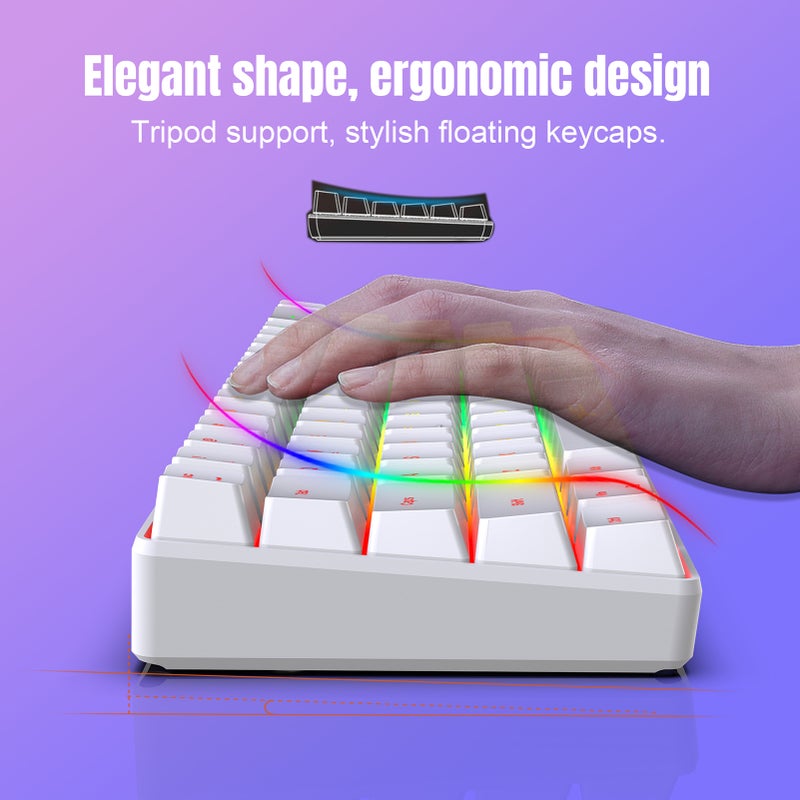 HXSJ V200 Wired K68 RGB Streamer Mini Gaming Keyboard 19-Key Conflict-Free Membrane Keyboard but Mechanical Feel for Game/Office - Image 2
