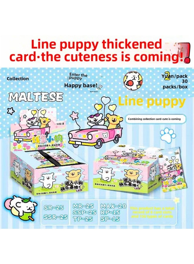 Internet Red Line Puppy Card Full Thickness Card Line Puppy Collection Card Classic Version Deluxe Version Flash Card Toy-Color:Line Puppy [classic Version, 30 Packs Of 90 Sheets In A Box]  - Image 3