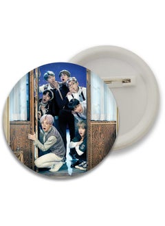 D2c D2C Plastic Premium BTS Round Pin Button Badge - Perfect for Boys, Girls, Men & Women | Trendy KPOP Batches for Bags, Backpacks | Ideal Birthday Gift | Size 58mm Multicolor (0+Years) Pack of 5 D9  - Image 5