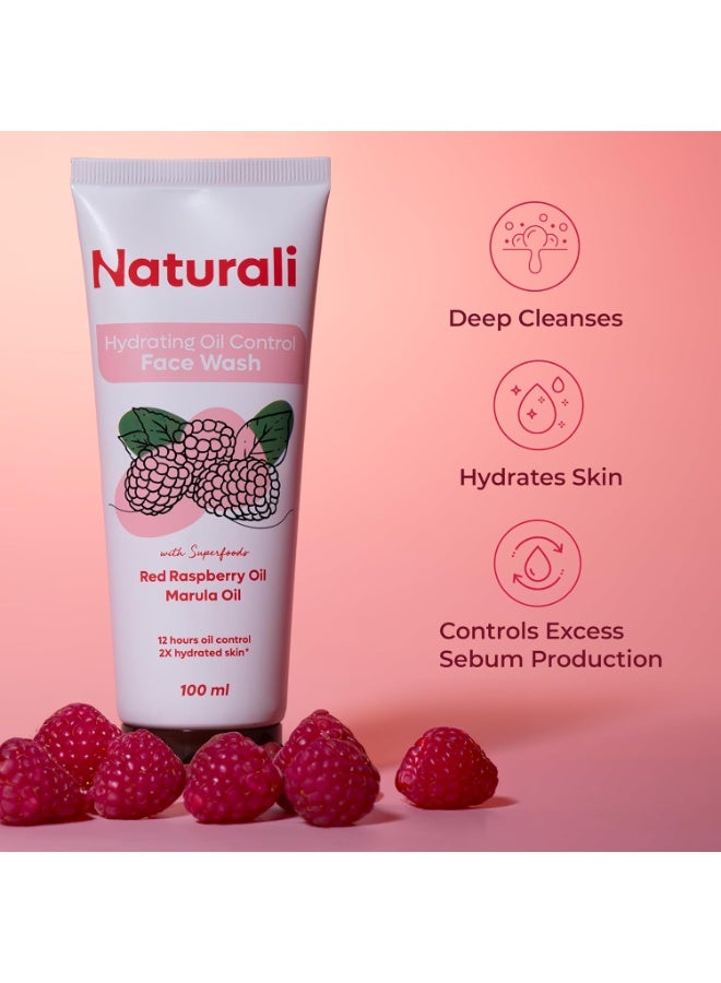 طبيعي غسول الوجه الطبيعي المرطب للتحكم في الزيوت بزيت التوت الأحمر وزيت المارولا | تنظيف عميق | التحكم في الزيوت | مرطب | مثالي للبشرة الدهنية | ١٠٠ مل - Image 4
