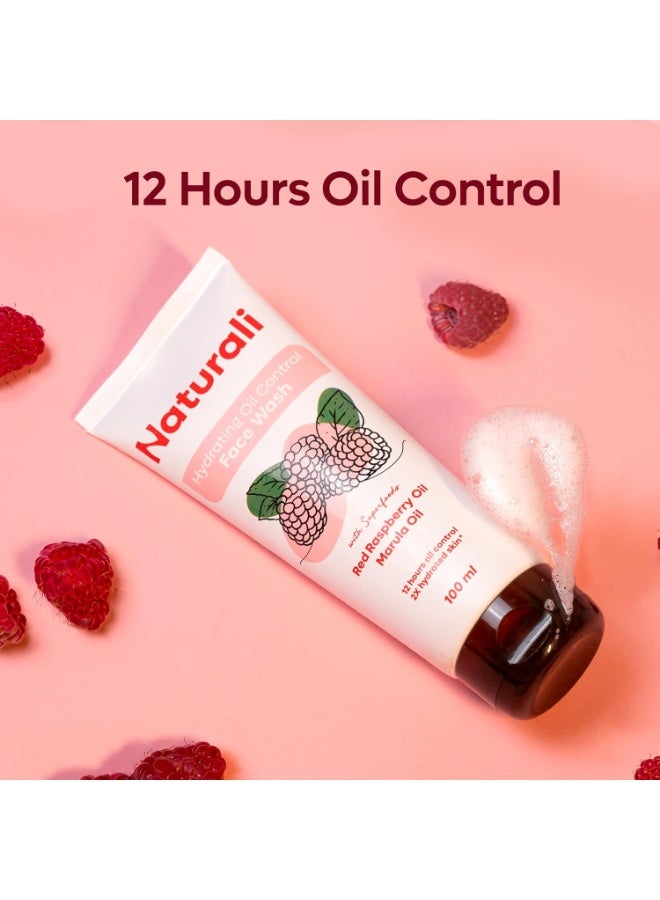 طبيعي غسول الوجه الطبيعي المرطب للتحكم في الزيوت بزيت التوت الأحمر وزيت المارولا | تنظيف عميق | التحكم في الزيوت | مرطب | مثالي للبشرة الدهنية | ١٠٠ مل - Image 5