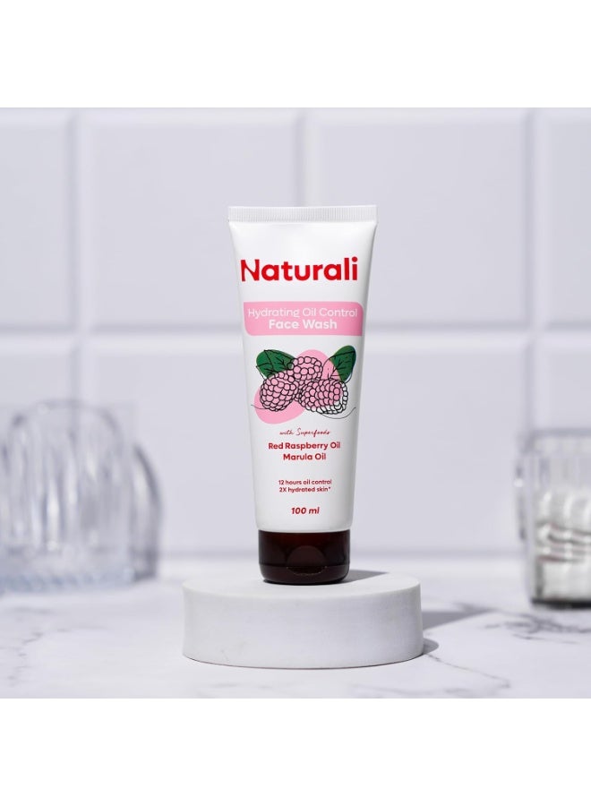 طبيعي غسول الوجه الطبيعي المرطب للتحكم في الزيوت بزيت التوت الأحمر وزيت المارولا | تنظيف عميق | التحكم في الزيوت | مرطب | مثالي للبشرة الدهنية | ١٠٠ مل - Image 2
