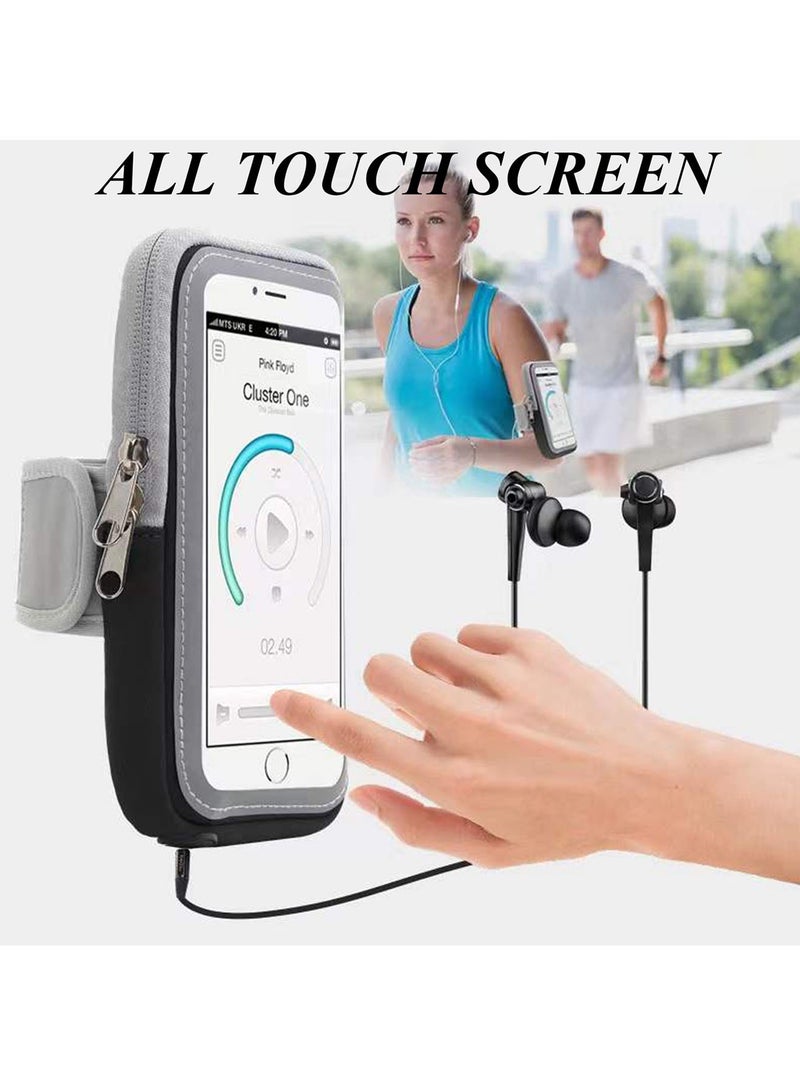 Qiccijoo Running Armband Phone Holder For Running Full Touchscreen Phone Arm Bands For Running Sports Phone Holder With Adjustable Band For Iphone 13 Pro Max 12 11 Xs Xr 8 7 Galaxy S20 S10 S9 S8 - Image 4