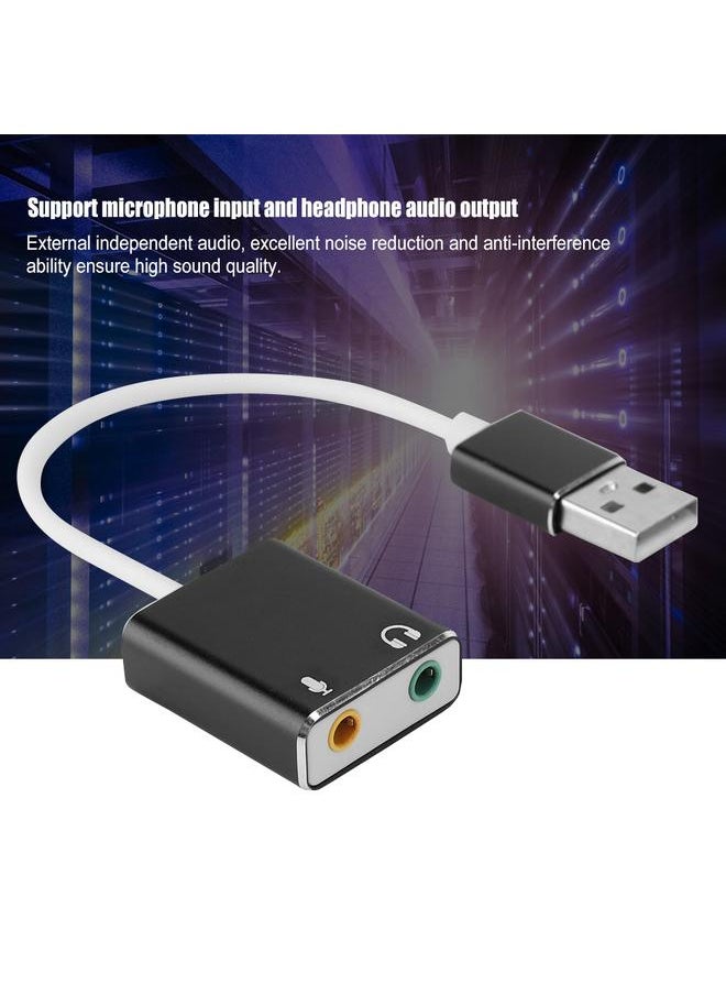 External USB2.0 Audio Sound Card Adapter Free Drive Independent Sound Card for Computer