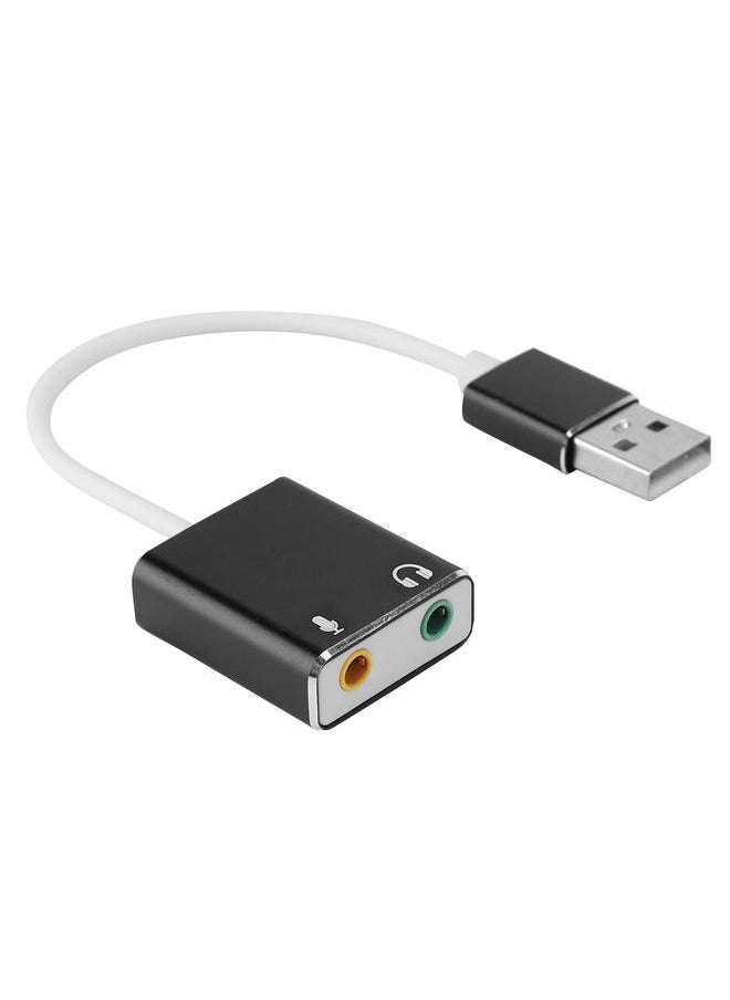Thoraya External USB2.0 Audio Sound Card Adapter Free Drive Independent Sound Card for Computer  - Image 1