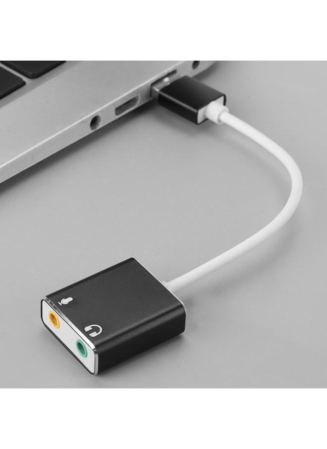 Thoraya External USB2.0 Audio Sound Card Adapter Free Drive Independent Sound Card for Computer  - Image 2